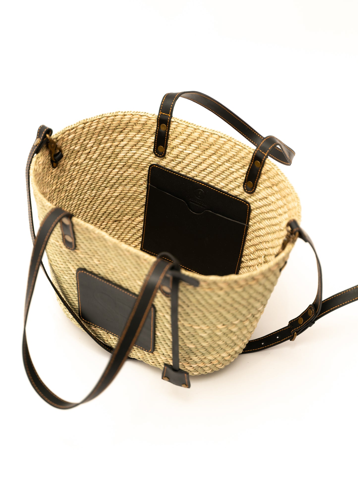 LINGILA BEACH TOTE - BLACK LEATHER